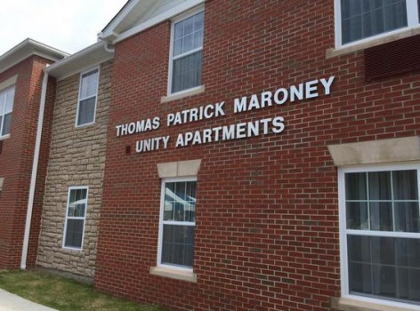 A ribbon cutting ceremony was held at the Maroney apartments Friday.