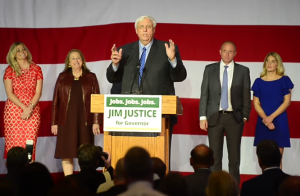 Governor-elect Jim Justice makes his victory speech at The Greenbrier resort.