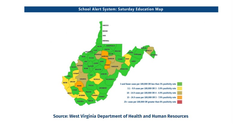 School COVID-19 map moves Kanawha County to in-person instruction - WV ...