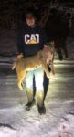Justin Knicely of Buckhannon, W.Va. with a bobcat he killed in Upshur County. 
