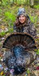 Lisa Nelson of Elkins, W.Va. shows off her first ever turkey, killed during the fall season of 2022
