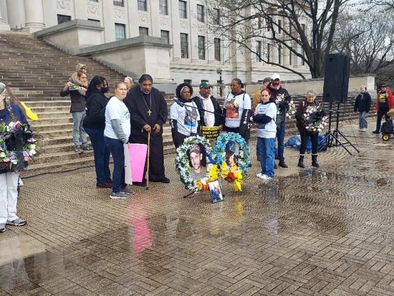 Families of deceased prison inmates gather at state capitol to rally ...