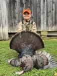 Braxton Kessell, age 11, from Hurricane took advantage of the fall turkey hunting season while participating in the 2023 youth antlerless hunt.  Six turkeys came in....five left. 
